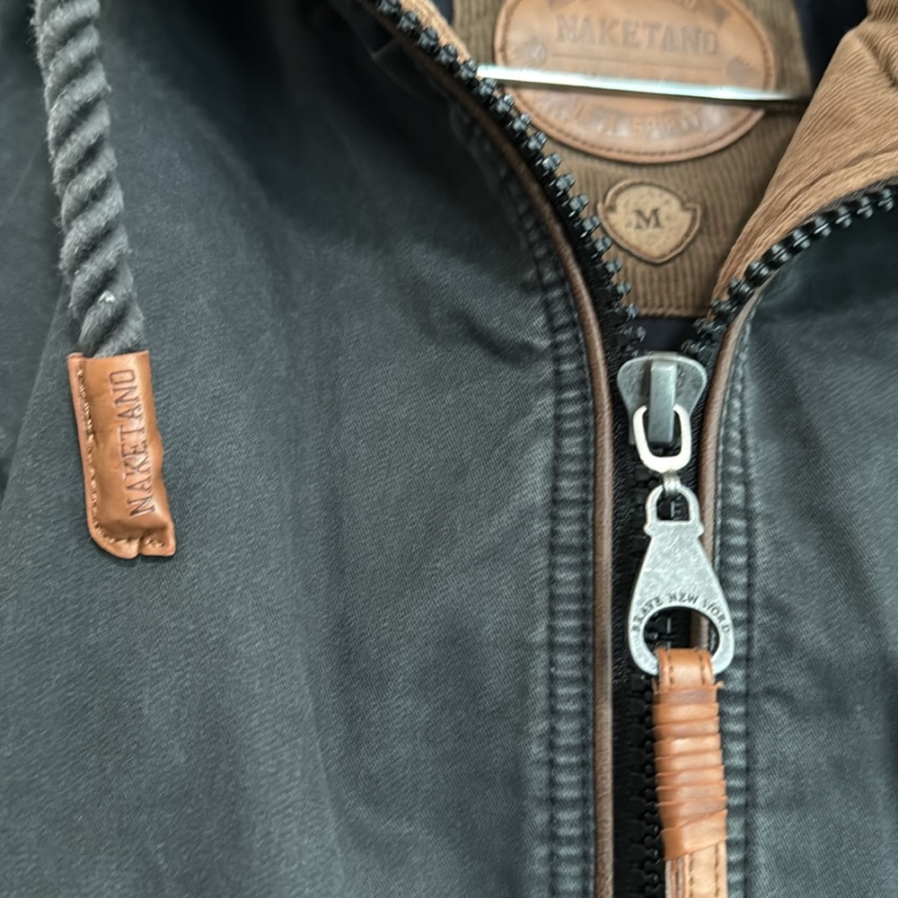 Naketand Black and Brown Hooded Jacket sz M - Picture 4 of 11
